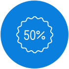 • Up to 50% internal Cost-Savings